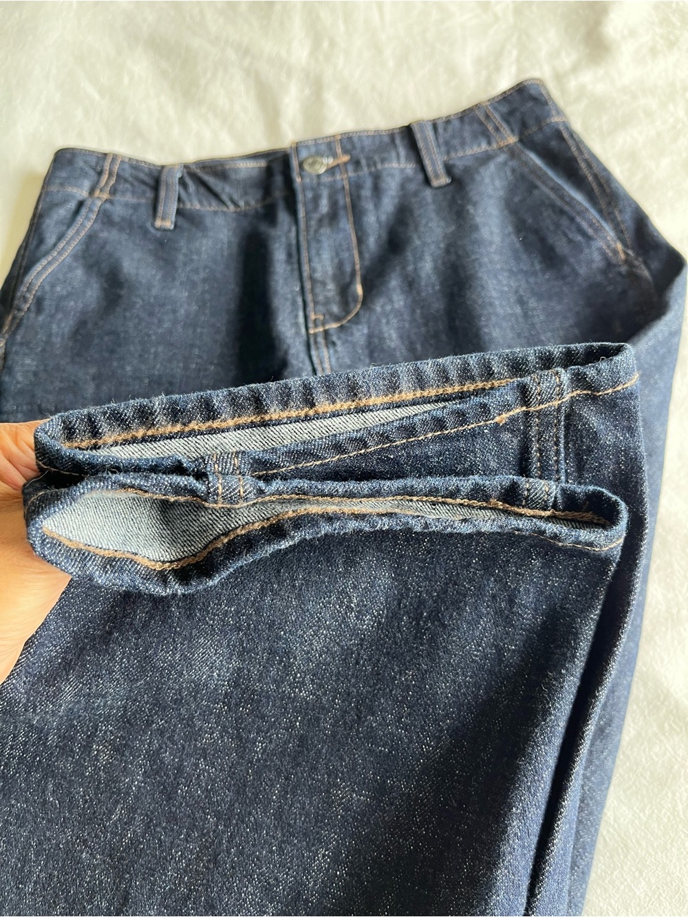 Old Navy High Rise Barrel Leg Denim Jeans Indigo Blue 4 Casual Chic Streetwear - Picture 9 of 14